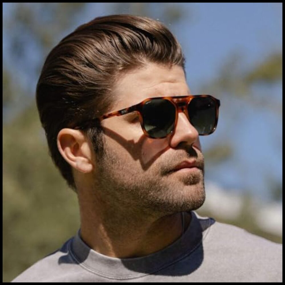 Polarized Double-Bridge Rectangular Sunglasses wi… - image 3